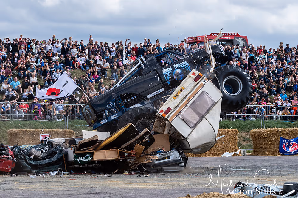 Grim Reaper crushing a caravan